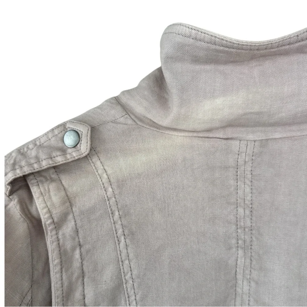 Free People Linen Blend Moto Jacket Lavender Size 8 - Picture 5 of 5